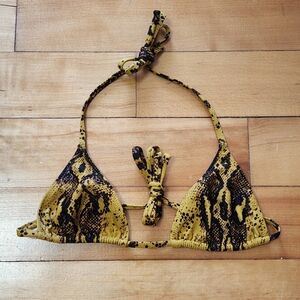 Tropic Of C Python Mustard Snakeskin Praia Bikini Top - XS